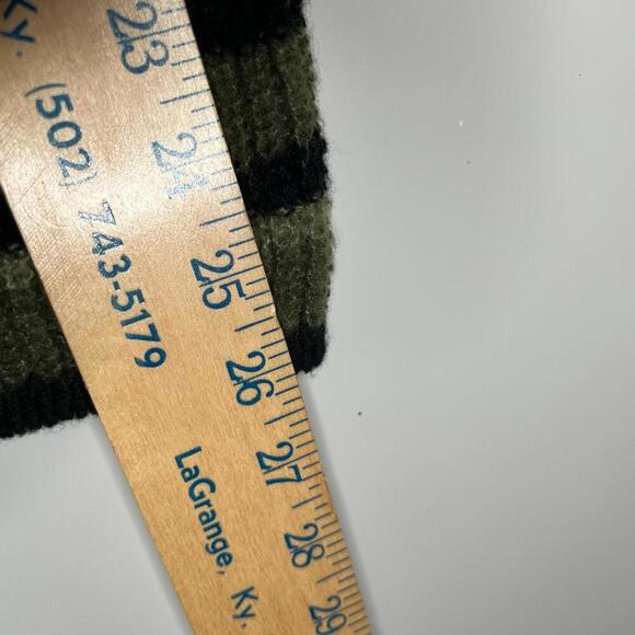 Y2K Grunge Distressed Cropped Sweater Green Black Striped Bell Sleeve Romwe M - Picture 4 of 9